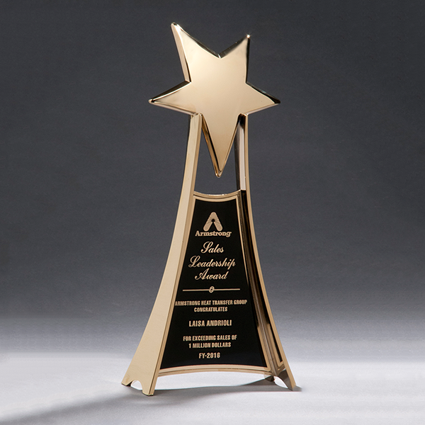 Star Casting Trophy in Gold Tone Finish