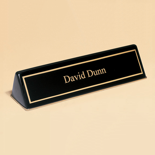 Black Stained Piano Finish Nameplate.