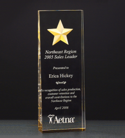 Constellation Acrylic Award - with Etched Gold Star