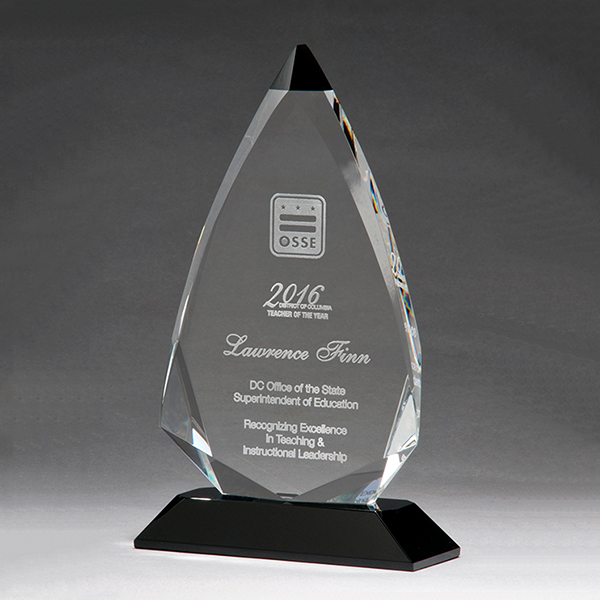 Arrow Series Crystal Award with Black Accent