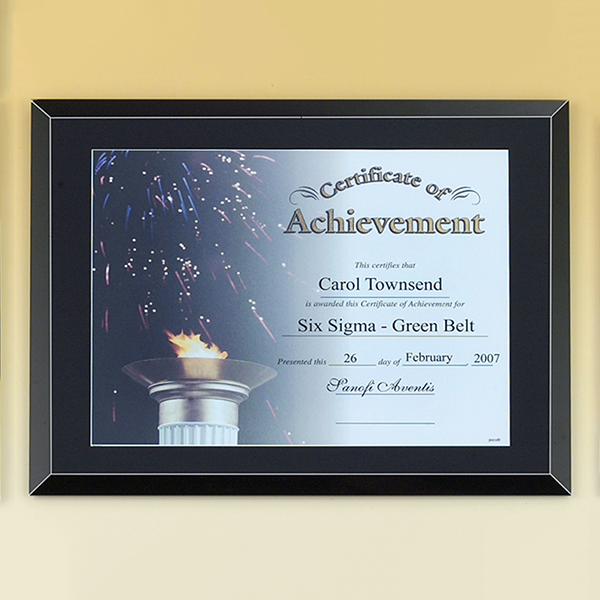 Black Glass Certificate Plaque 1 Black Glass Certificate Plaque