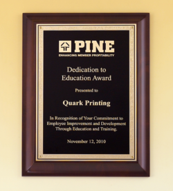 Cherry Finish Plaque