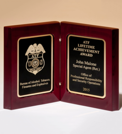 High Gloss Rosewood Stained Book Award