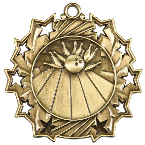 2 1/4 inch Bowling Ten Star Medal