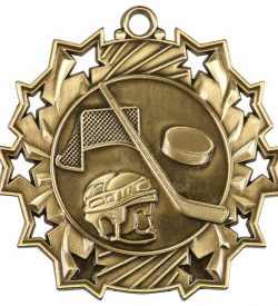 2 1/4 inch Hockey Ten Star Medal