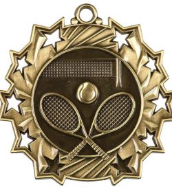 2 1/4 inch Tennis Ten Star Medal