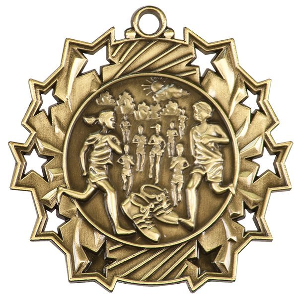 2 1/4 inch Cross Country Ten Star Medal