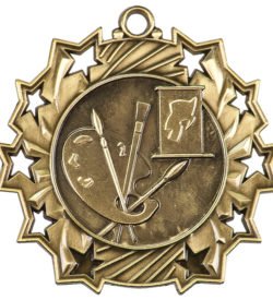 2 1/4 inch Art Ten Star Medal
