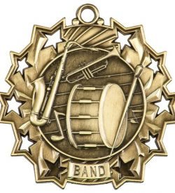 2 1/4 inch Band Ten Star Medal