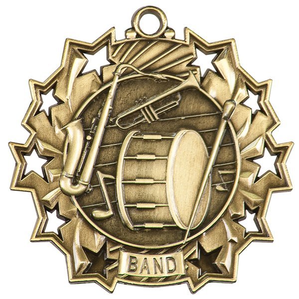 2 1/4 inch Band Ten Star Medal