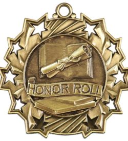 2 1/4 inch Honor Roll Ten Star Medal
