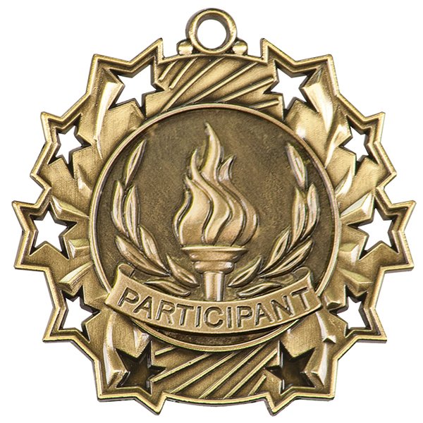2 1/4 inch Participant Ten Star Medal