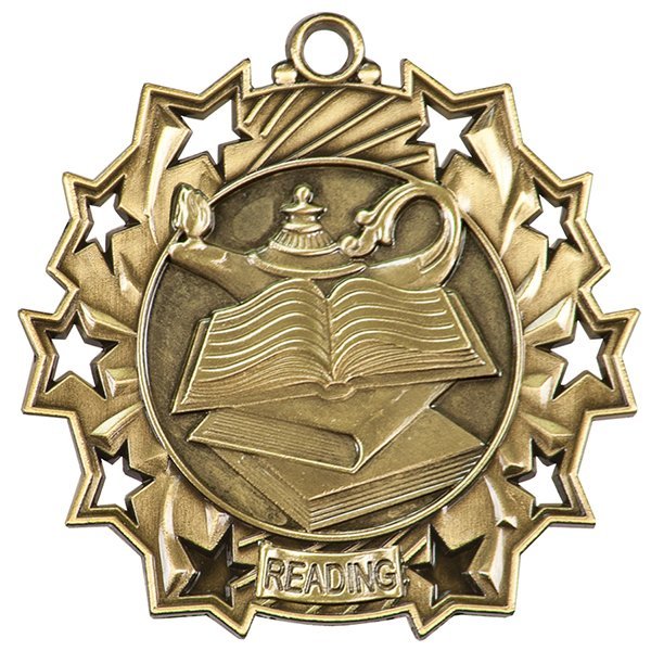 2 1/4 inch Reading Ten Star Medal
