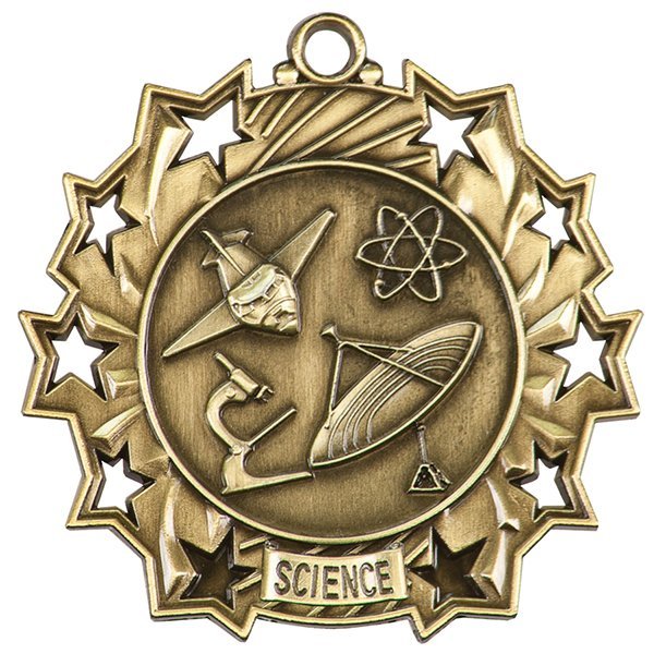 2 1/4 inch Science Ten Star Medal