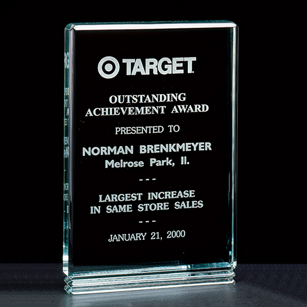 Classic Series 1" Thick Free-standing Acrylic Award.