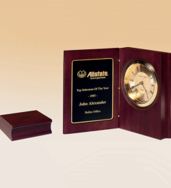 Hand-rubbed Rich Mahogany Finish Book Clock.