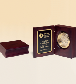 Hand-rubbed Rich Mahogany Finish Book Clock.