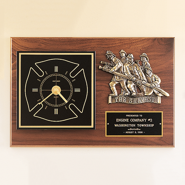 Fireman Award Clock with Antique Bronze Finish Casting Fireman Award Clock with Antique Bronze Finish Casting.