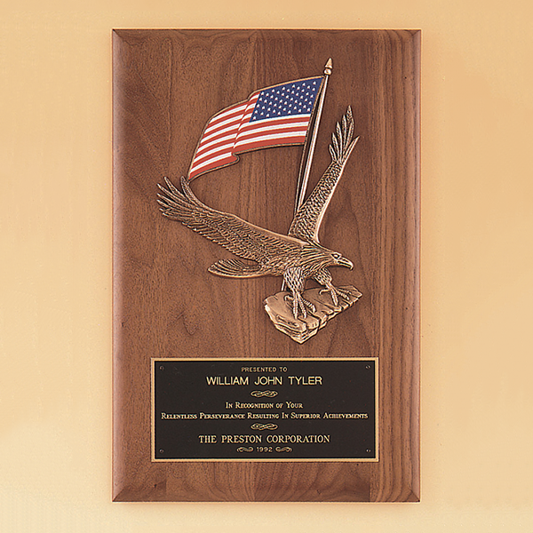 American Walnut Plaque with Eagle Casting 1 American Walnut Plaque with Eagle Casting