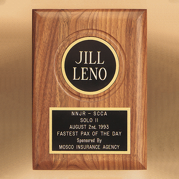 American Walnut Plaque with Routed Disk Area 1 American Walnut Plaque with Routed Disk Area