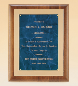 American Walnut Plaque with Gold Embossed Frame