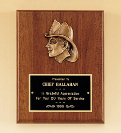 Fireman Award with Antique Bronze Finish Casting.