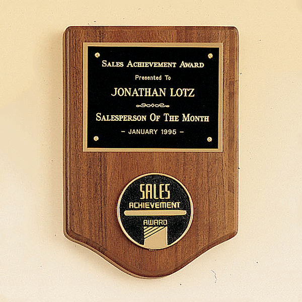 American Walnut Plaque with Medallion 1 American Walnut Plaque with Medallion