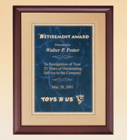 Cherry Finish Wood Plaque with Florentine Plate