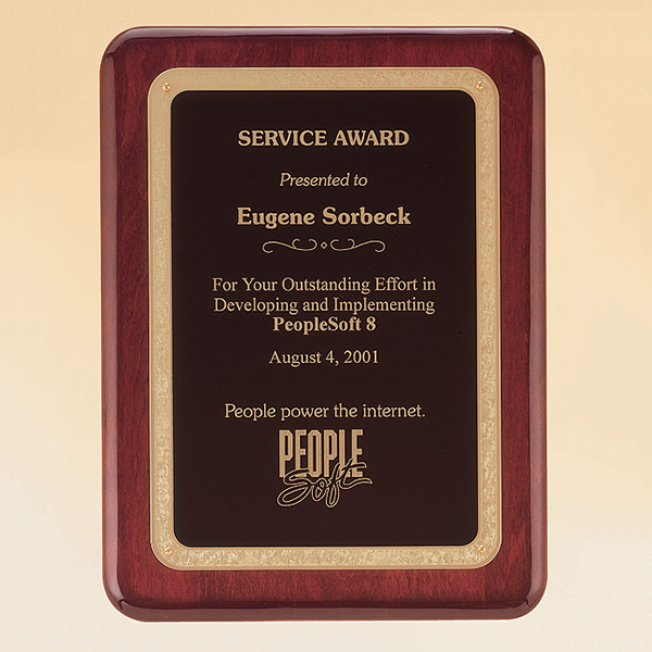 Rosewood Piano Finish Plaque with Brass Plate 1 Rosewood Piano Finish Plaque with Brass Plate