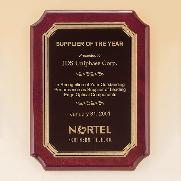 Rosewood Piano Finish Plaque with Brass Plate 1 Rosewood Piano Finish Plaque with Brass Plate