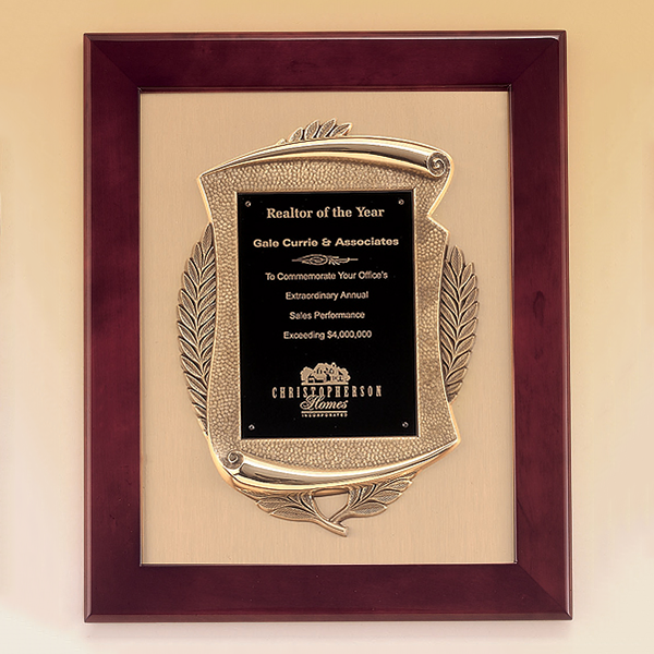 Rosewood Piano Finish Frame Plaque with Cast Relief 1 Rosewood Piano Finish Frame Plaque with Cast Relief