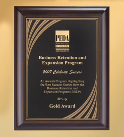 Cherry Finish Wood Plaque with Brass Plate