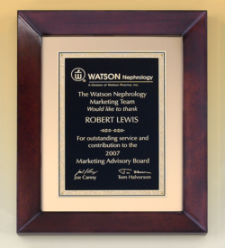 Cherry Finish Wood Frame Plaque