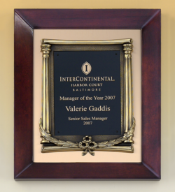 Cherry Finish Wood Frame Plaque with Wreath