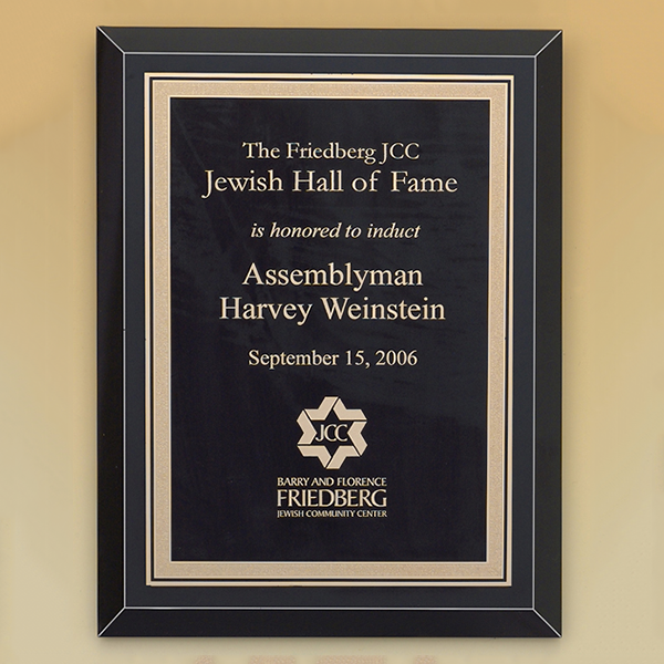 Black Glass Plaque with Brass Plate 1 Black Glass Plaque with Brass Plate