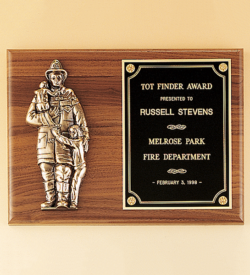Fireman Plaque with Antique Bronze Finish Casting.
