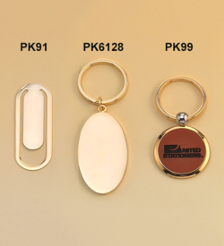 Key Ring with Leather Front and Brass Back