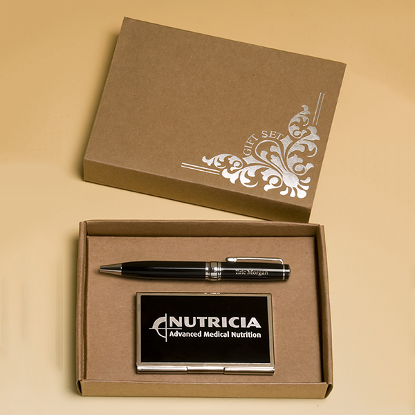 Pen and Business Card Holder Gift Set 1 Pen and Business Card Holder Gift Set
