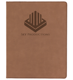 Dark Brown Laserable Leatherette Portfolio with Notepad