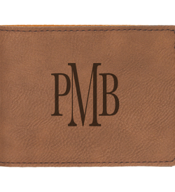 Dark Brown Laserable Leatherette Bifold Wallet