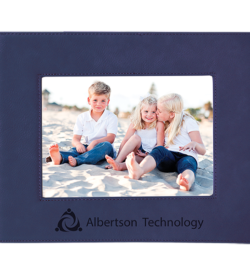 Blue Laserable Leatherette Picture Frame