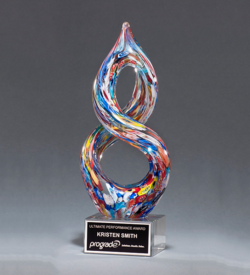 Helix-Shaped Multi-Color on Art Glass Award